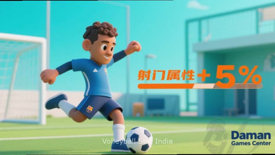 Volleyball Star India Gameplay Volleyball Star India gameplay showing a match in progress at a stadium modeled after Jawaharlal Nehru Stadium